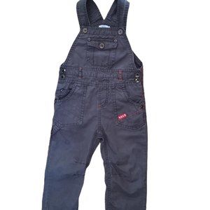 Trois Moutons Charcoal Gray Cotton Overalls 2T